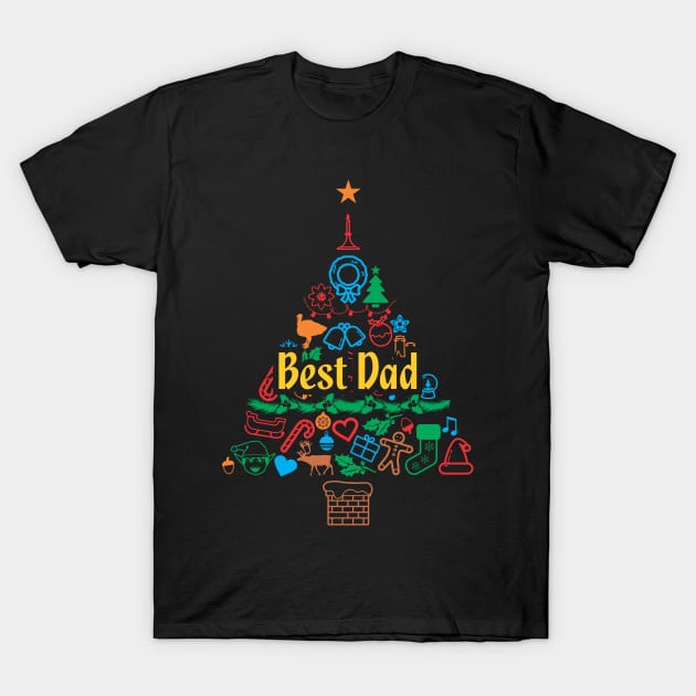 Best Dad Holiday Present 2 - Funny Christmas Gift T-Shirt by Vector-Artist